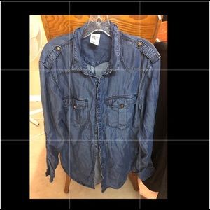 Urban outfitters studded denim shirt